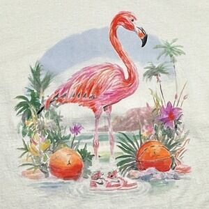 Jordan Mens Flamingo AJ1 Sneakers Graphic T-Shirt White XXL HJ2399-100